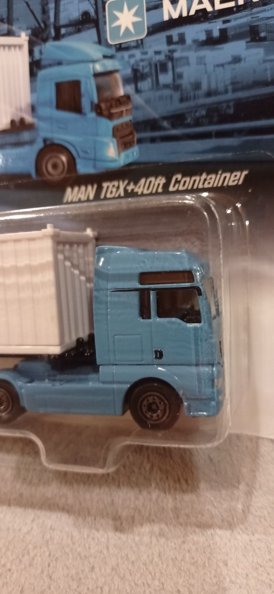 Majorette Man TGX + 40ft Container Maersk tir pojazd zabawka