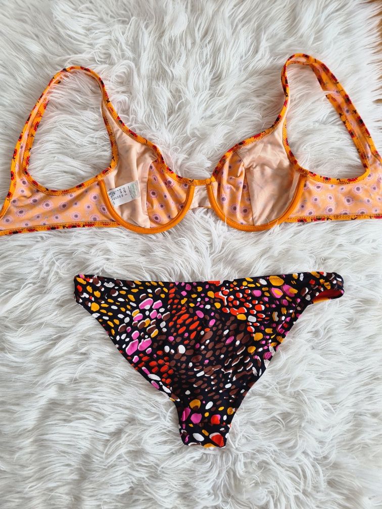 Vintage H&M M 38 C bikini strój kąpielowy kostium dwuczęściowy lata 70