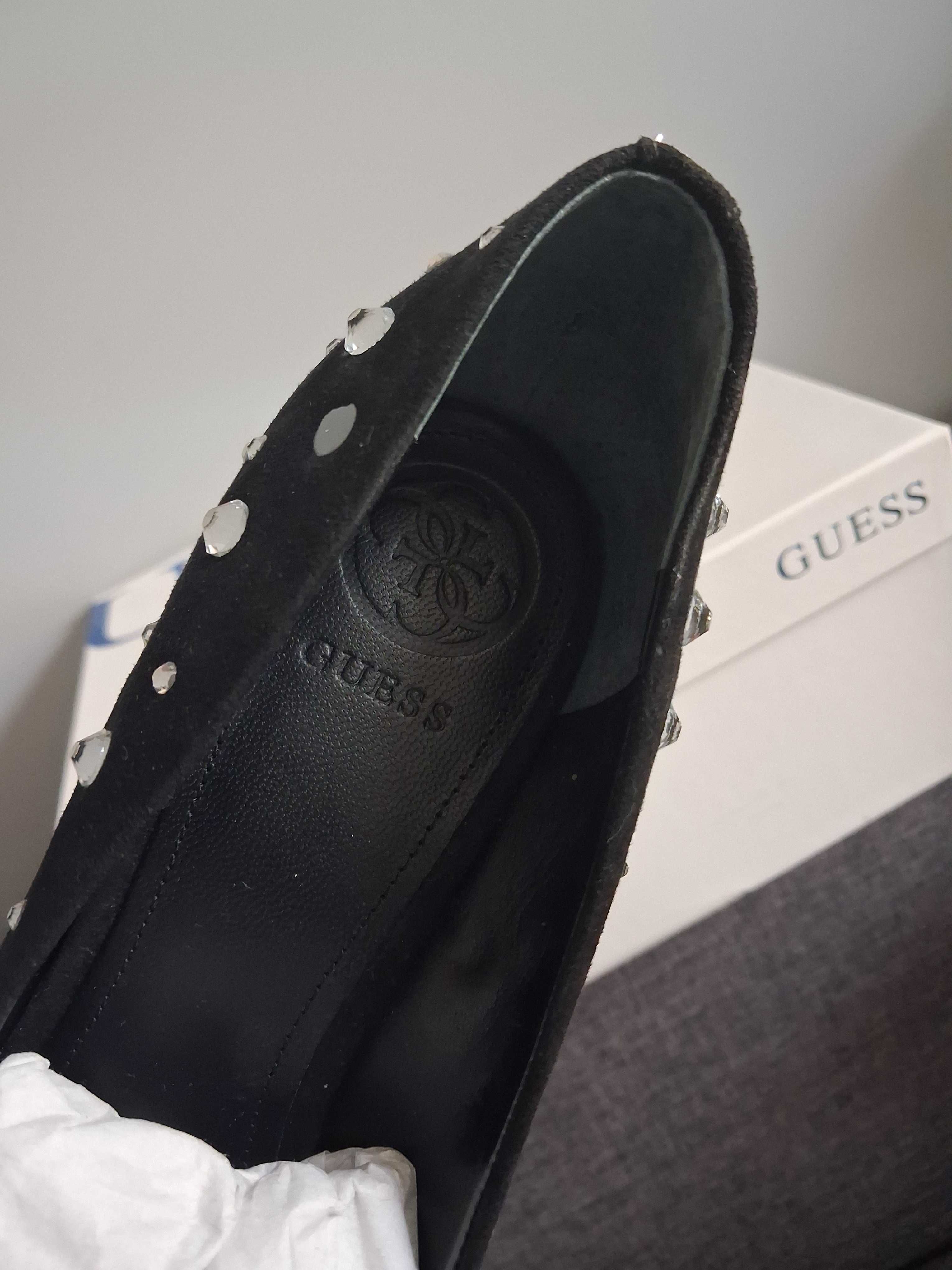 Szpilki guess buty na obcasie z kryształkami