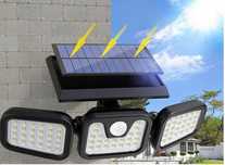 Lampa solarna haloren potrójny czujnik ruchu i zmierzchu na ścianę