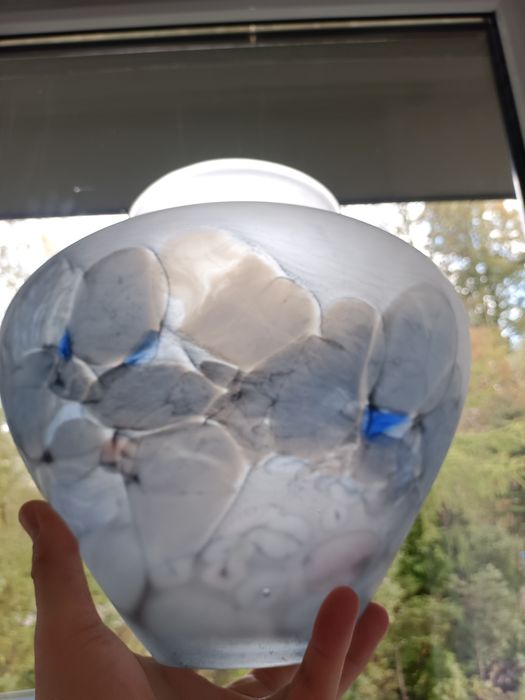 Wazon Huta Tarnowiec niebieski exportowy Ząbkowice Horbowy