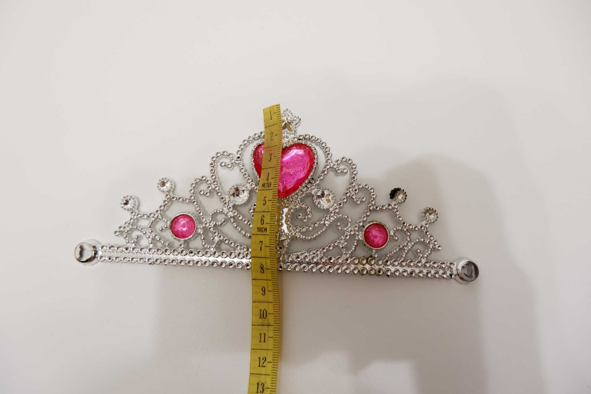 диадема корона на голову девочке серебристо розовая для принцессы