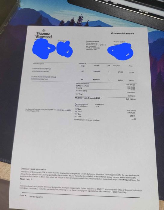 Naszyjnik marki Vivienne Westwood