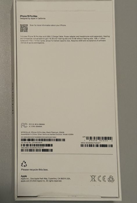 Iphone 16 pro max 256g desbloqueado c/ novo