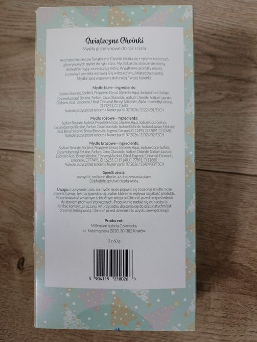 Mydło świąteczne glicerynowe  do rąk i ciała