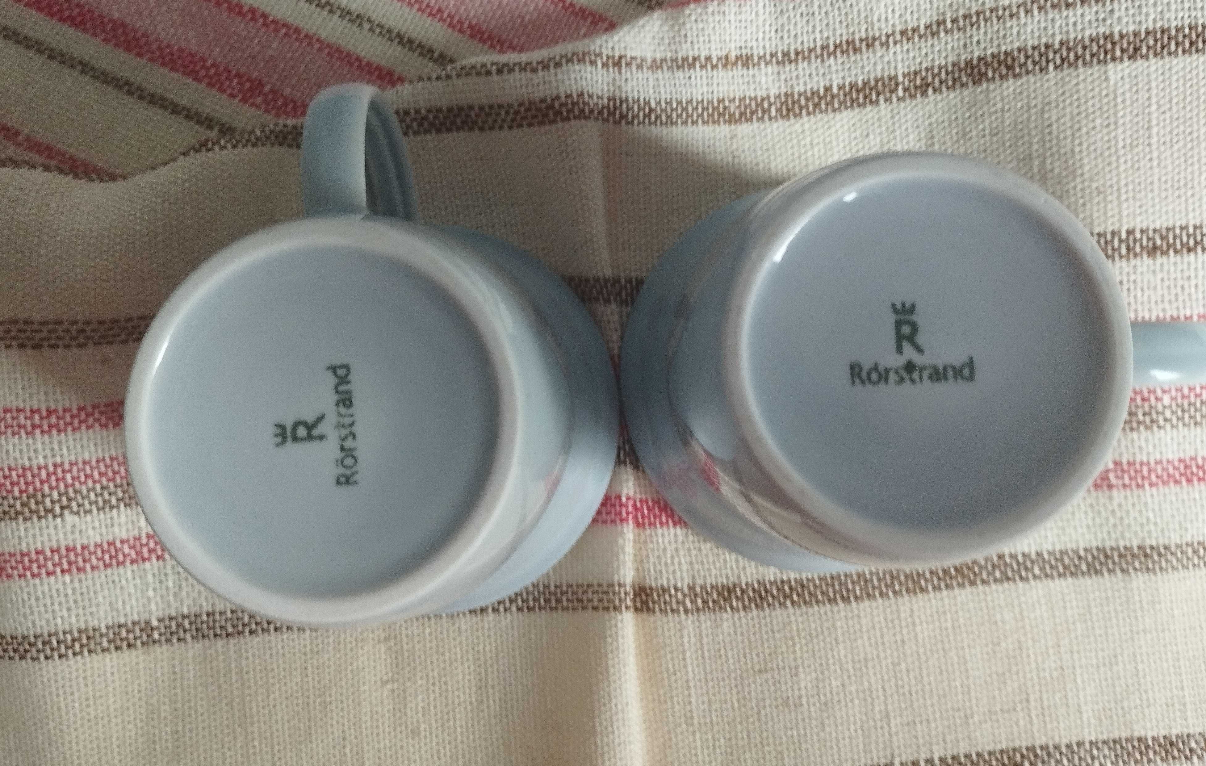 Dwa nowe szare kubeczki do kawy herbaty firmy Rorstrand Sweden.