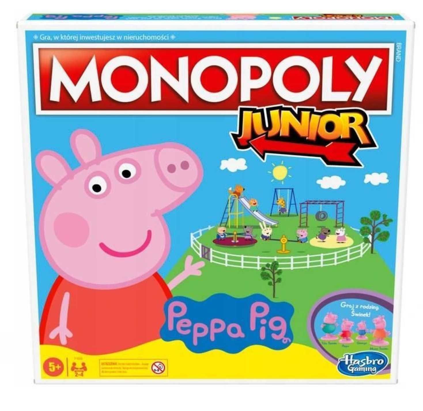 MONOPOLY ŚWINKA PEPPA Peppa Pig POLSKA Wersja 4 figurki Junior