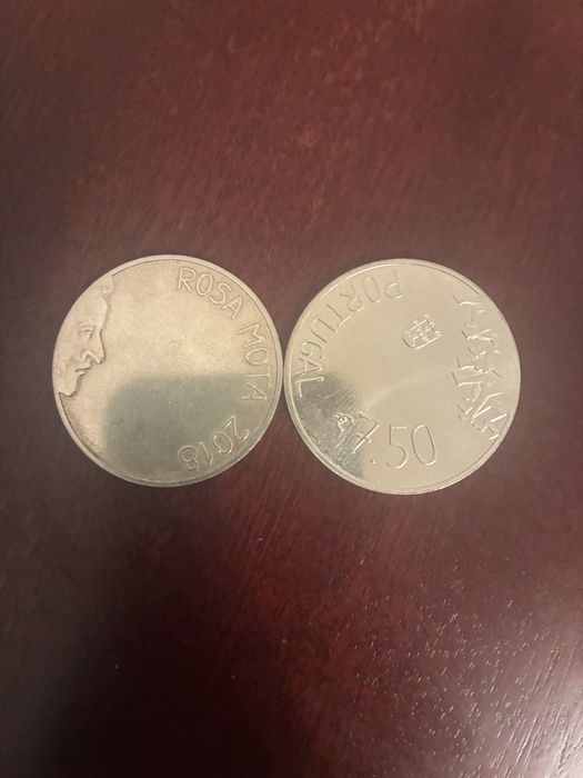 2 moedas em prata 500/1000