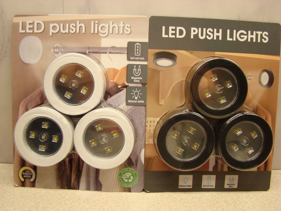 Zestaw 3 lampek LED dotykowych Lampki przyciskowe do szafy, wnętrz