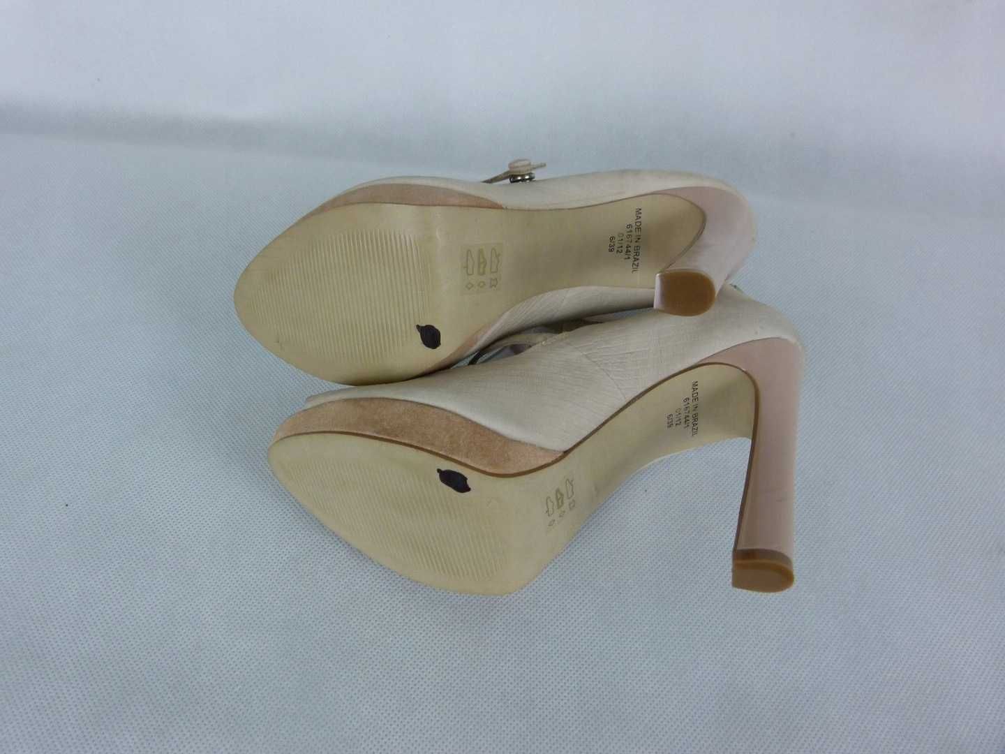 River Island skórzane sandały cream 6 / 39 25,5 cm