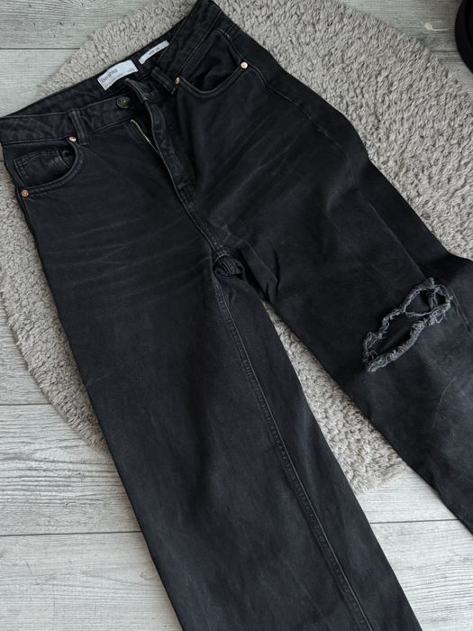 Чорні штани палаццо з розрізами внизу стан новий с