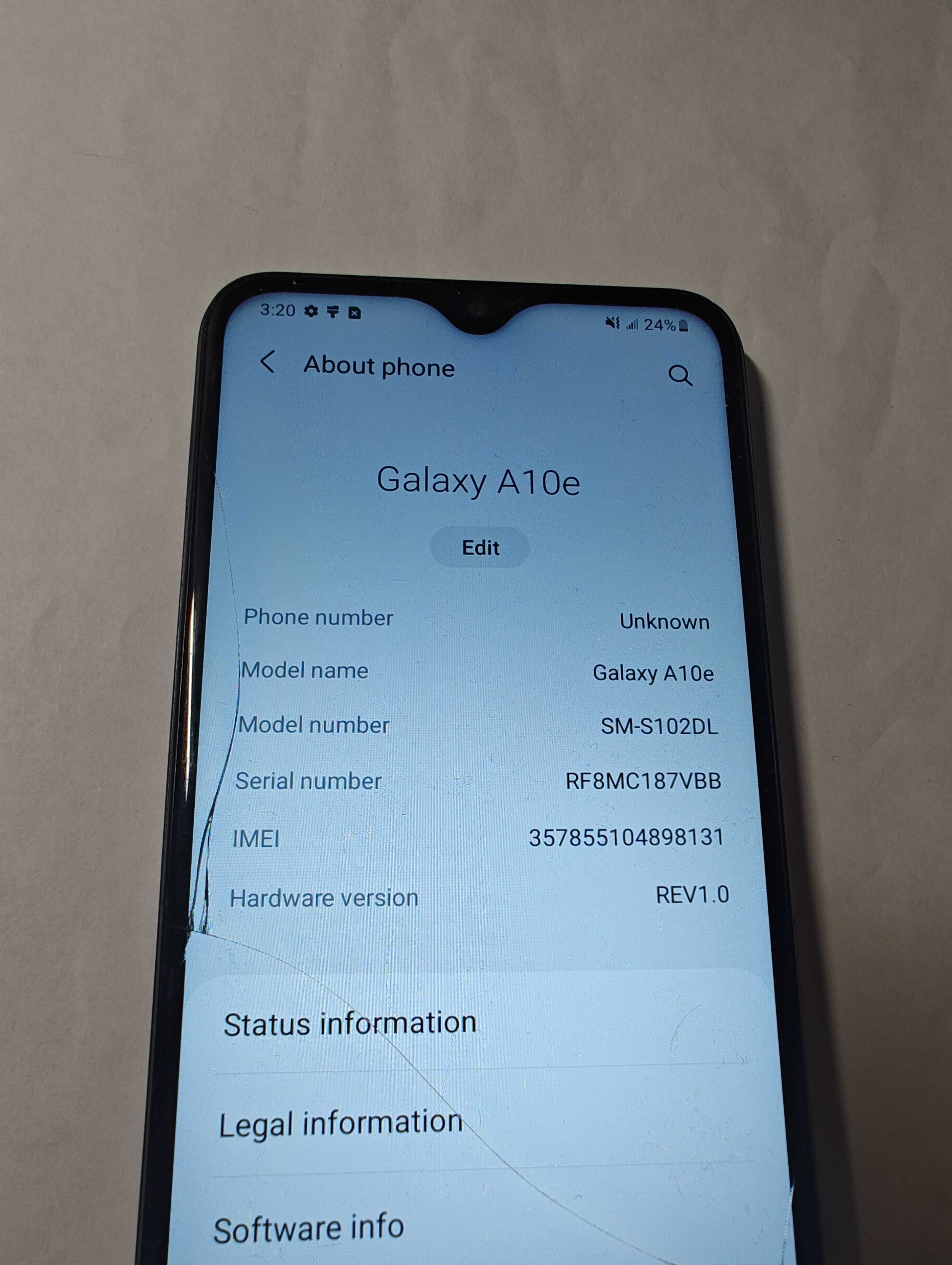 Samsung Galaxy A10e SM-S102DL    2GB/32GB  Не работает мобильная сеть.