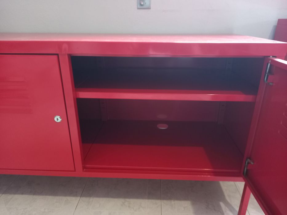 Movel ikea ps vermelho + modulo vermelho com gavetas