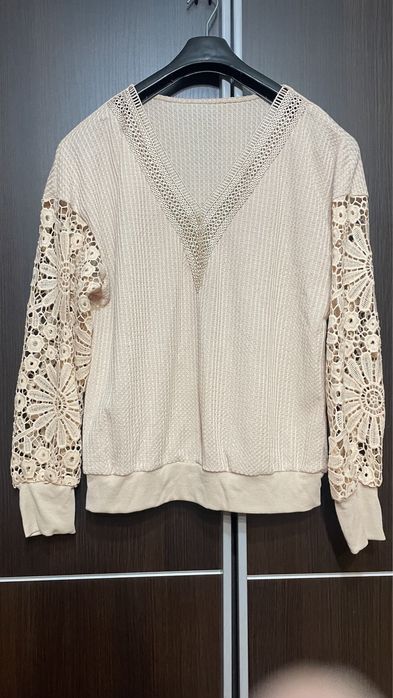 Shein Ładna bluzka gruba koronka L Xl