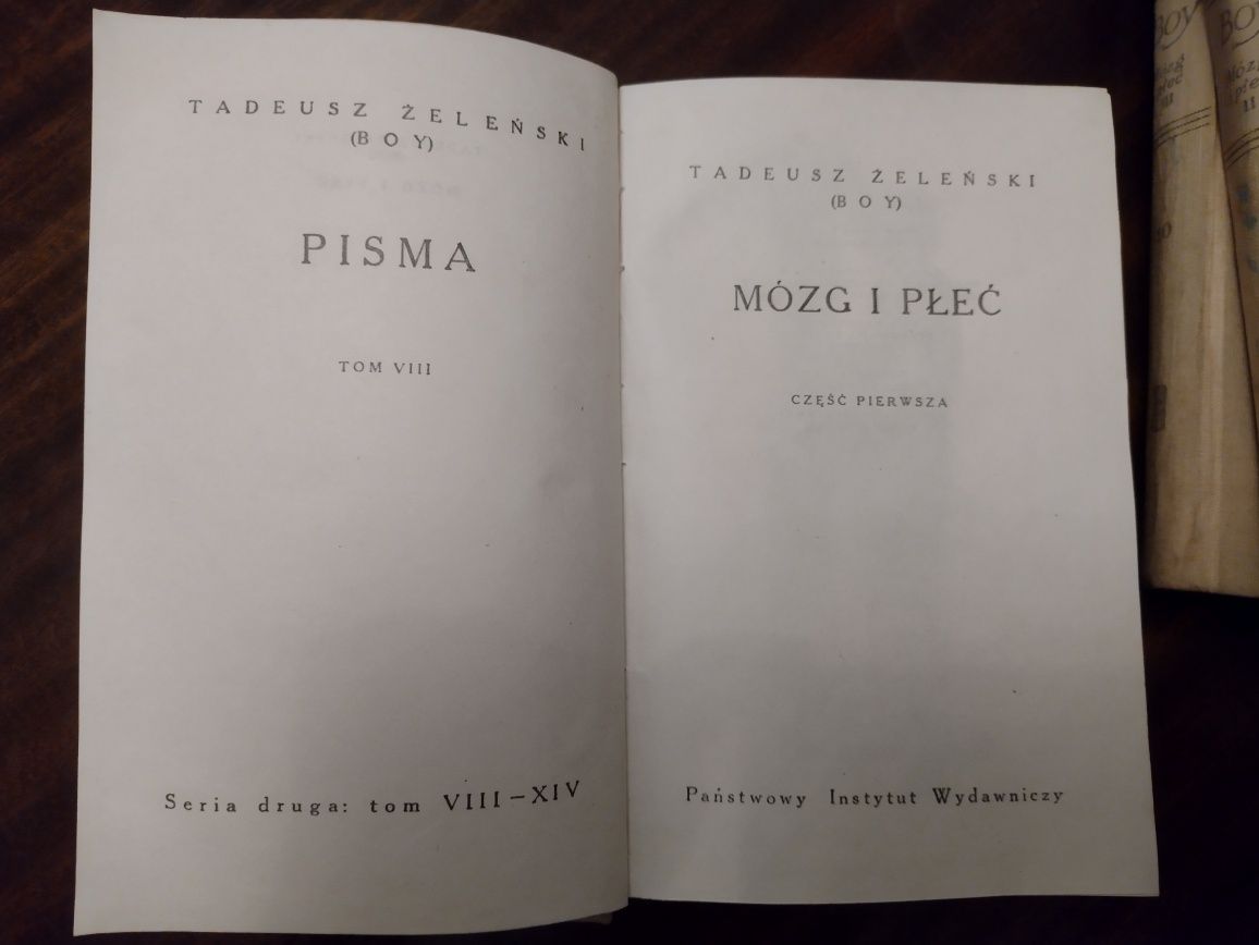 Tadeusz Żeleński Boy, Mózg i płeć, komplet  3 tomy. Rok 1957 PIW