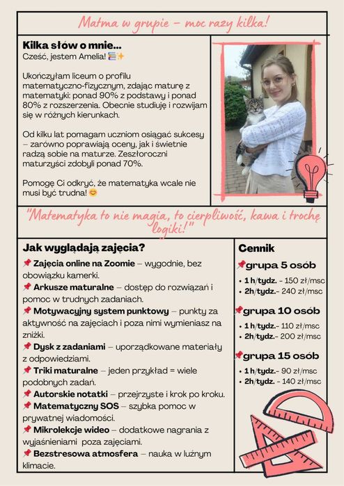 korepetycje z matematyki (grupowe, online-Zoom)