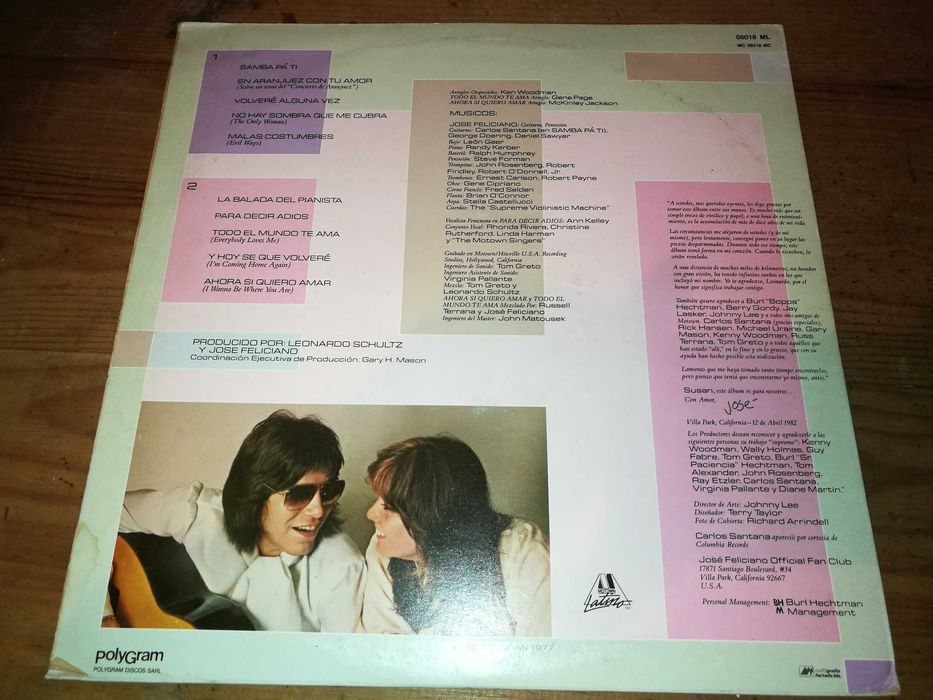 JOSÉ   FELICIANO - Escenas de amor  LP