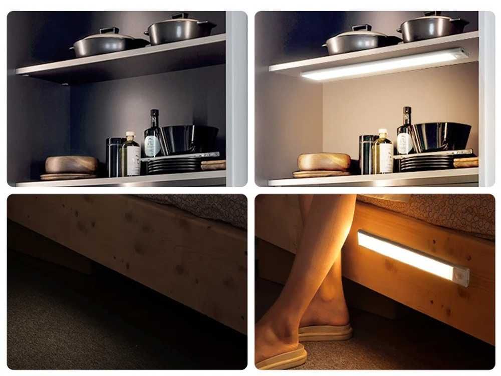 Lampka LISTWA Podszafkowa LED USB-C 30cm KUCHNIA SCHODY Czujnik RUCHU