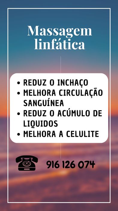 Massagem relaxante, massuterapia,  linfática e desportiva!