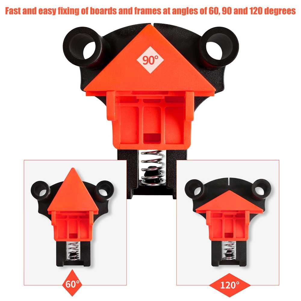 Grampos de canto para carpintaria 4 unidades 60°/90°/120° Graus