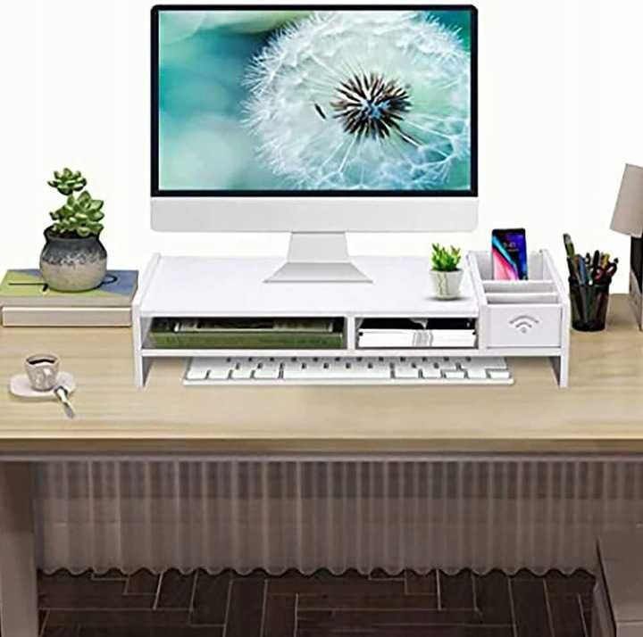 Podstawka pod monitor biała