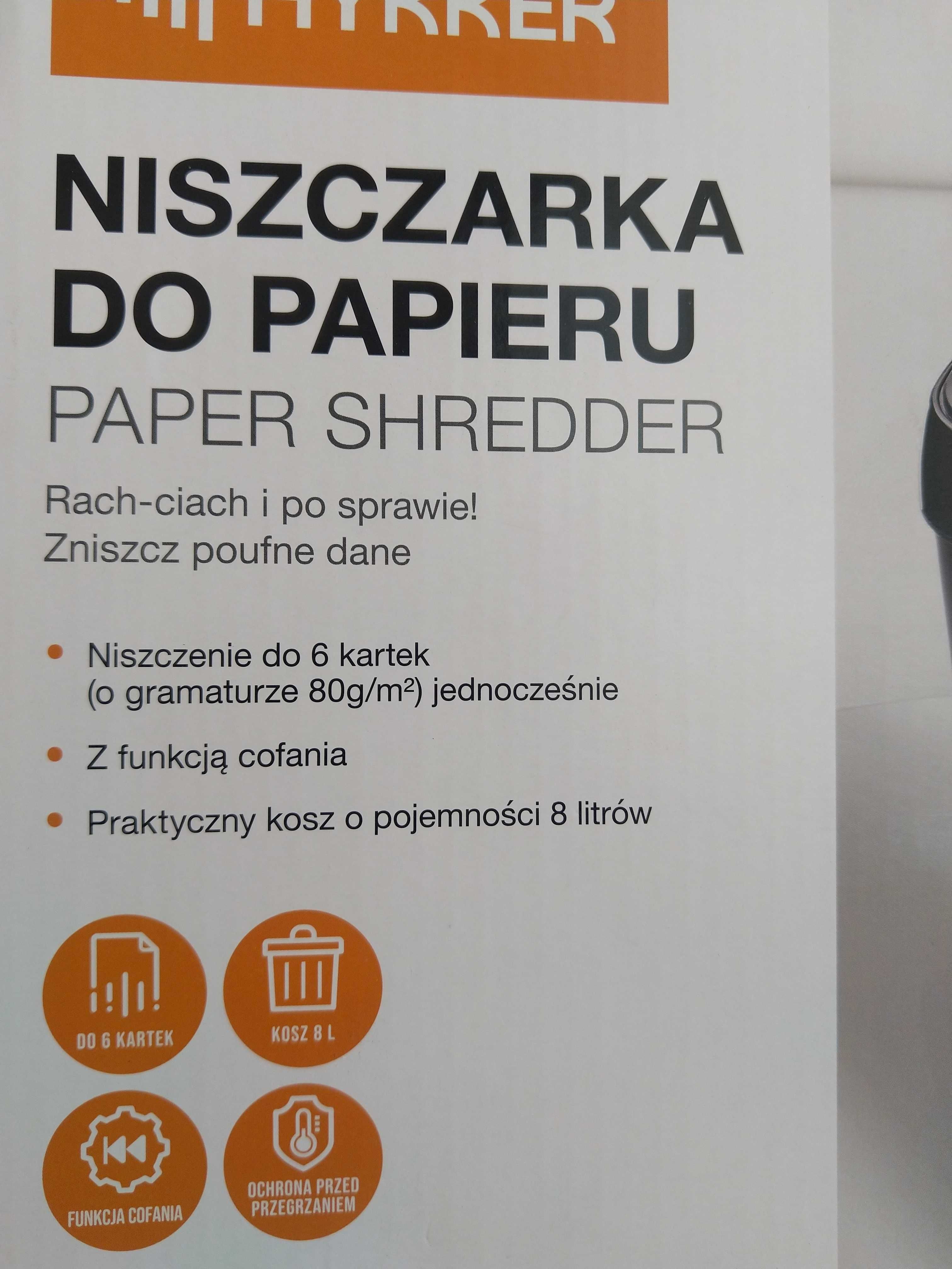 HIT Niszczarka z koszem 8L do papieru dokumentów notatek KURIER