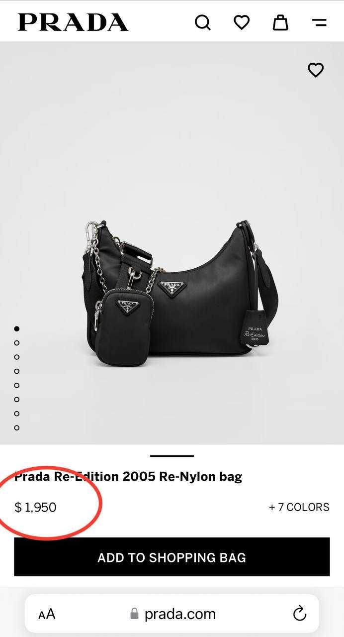 Сумка Prada Nylon Bag Re-Edition