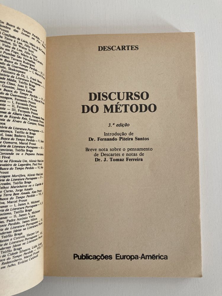 Livro Discurso do Método, de Descartes