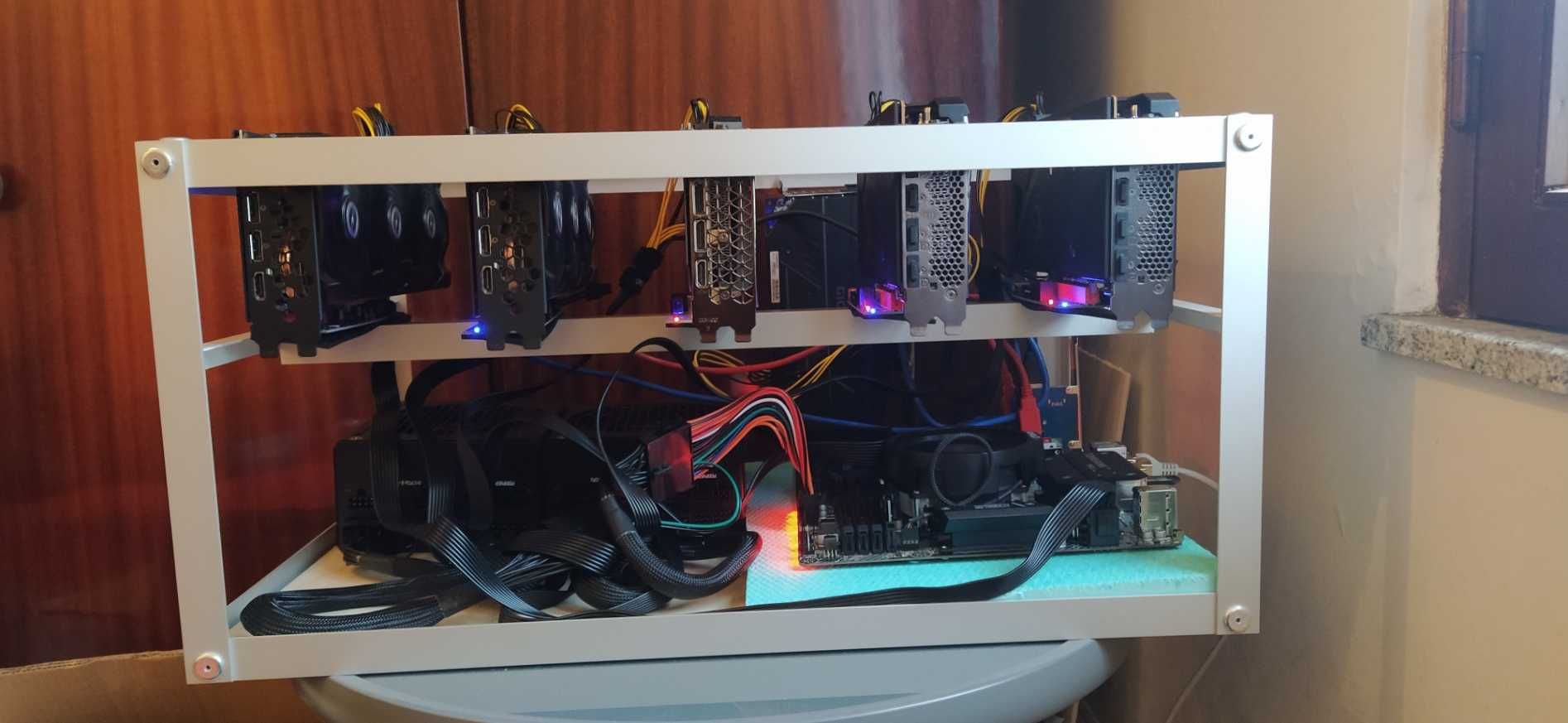 Rig frame de mineração à MEDIDA (6, 8 10 12 GPU)