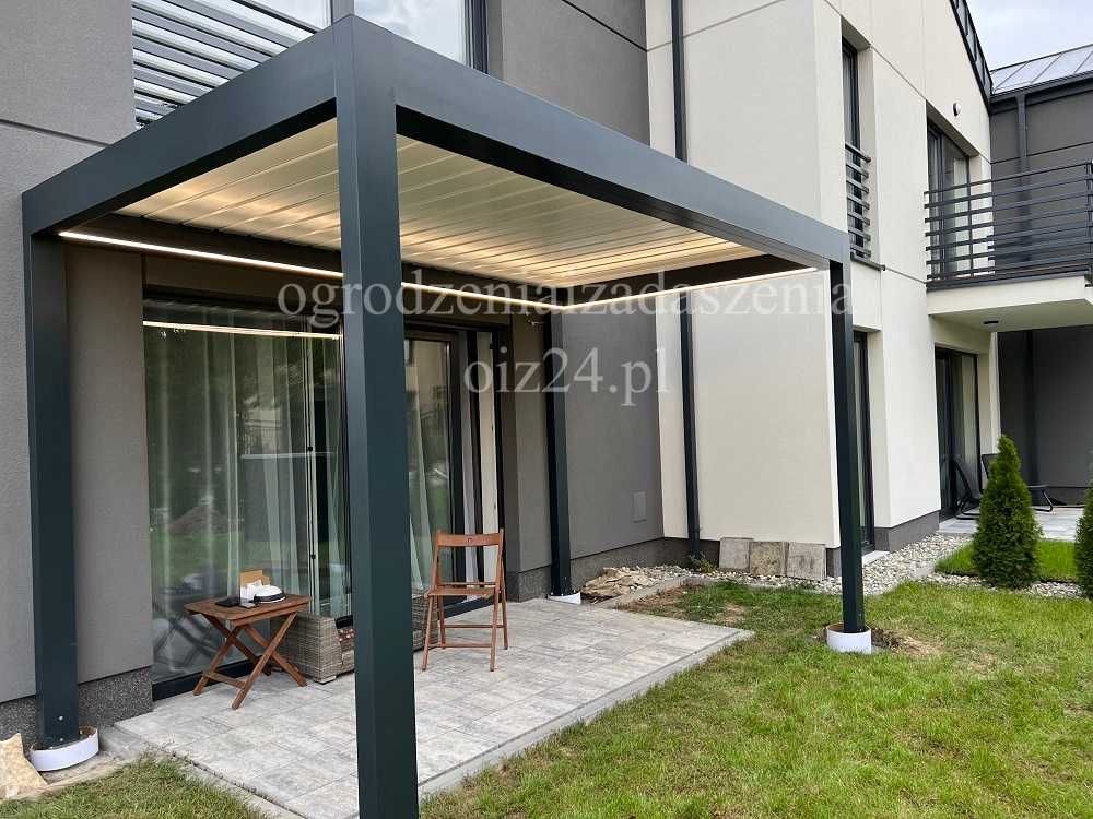 PROMOCJA ! ! Pergola Aluminiowa Lamele Zadaszenie Taras Led Transport