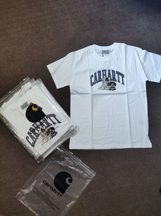 Футболка чоловіча " CARHARTT ", білого кольору з принтом, 100% котон