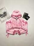 Named Collective Bad Romance Lace Ribbon Zip Hoodie Baby Pink