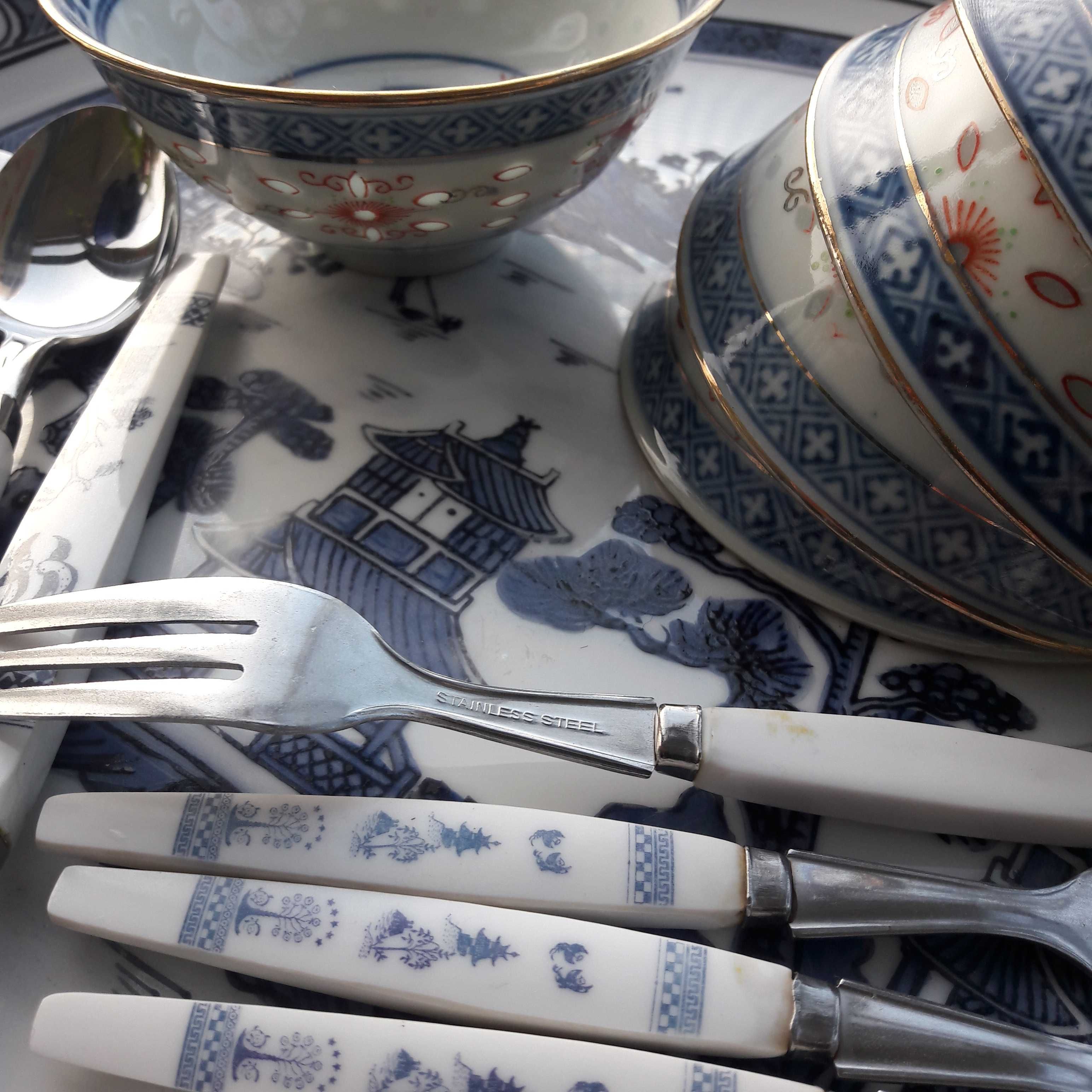 Lot of Blue & White vintage (1950 e 1980) China rice grain porcelain