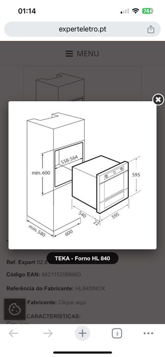 Forno de encastrar Teka HL840