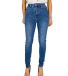 Jasnoniebieskie jeansy skinny z wysokim stanem XS 34 Never Denim