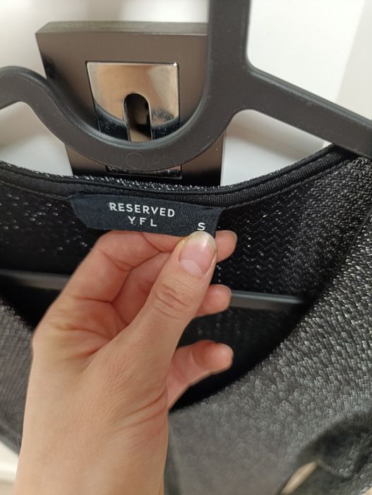 Sukienka damska mini szara brokatowa sylwestrowa Reserved S