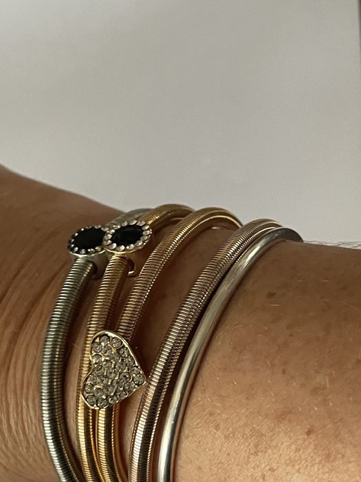 Conjunto 4 pulseiras inox extensíveis