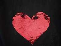 Koszulka na Walentynki , z sercem, cekiny aplikacja , rozmiar 98