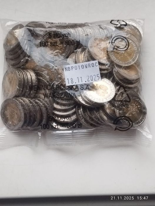 Moneta okolicznościowa 5 zł Ratusz w Brzegu z worka menniczego