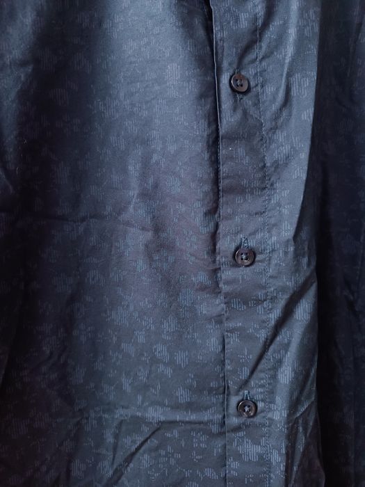 Granatowa bawełniana męska koszula slim fit 38/39 z długim rękawem