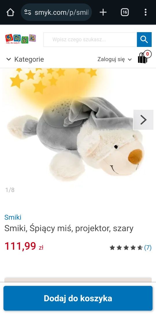 Projektor przytulanka Smiki