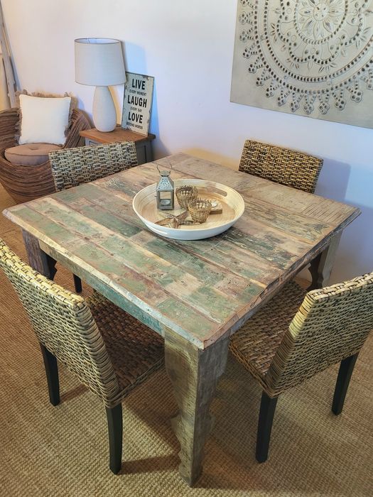 mesa, refeições, cadeiras, oriental, indiano, rustico