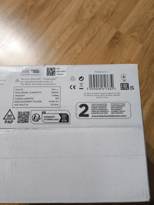 BLACK+DECKER Odkurzacz Samochodowy 12V PD1200AV