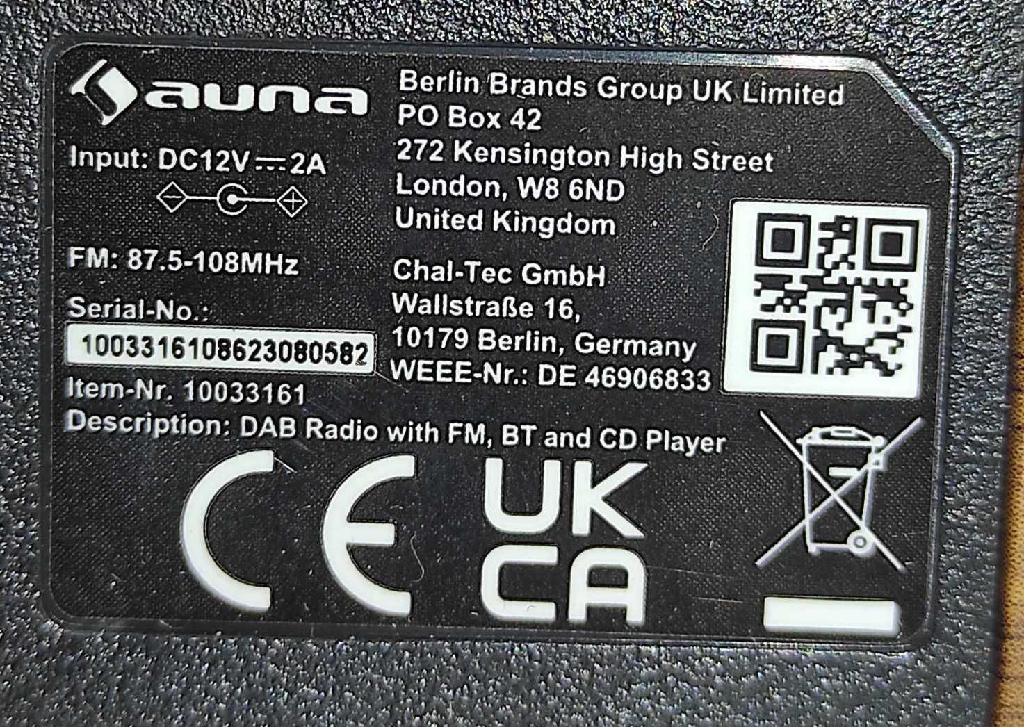 Стерео програвач Auna Silver Star BT,CD,FM,USB,AUX, DAB+