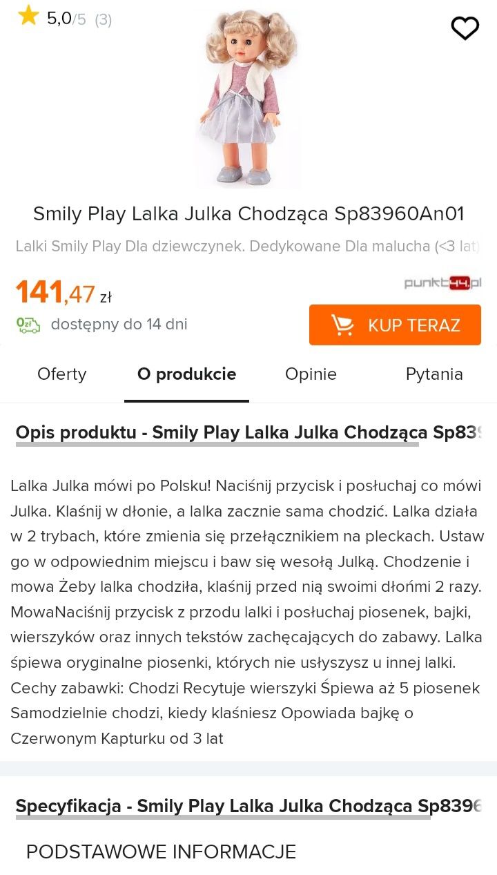 Interaktywna lalka Jula