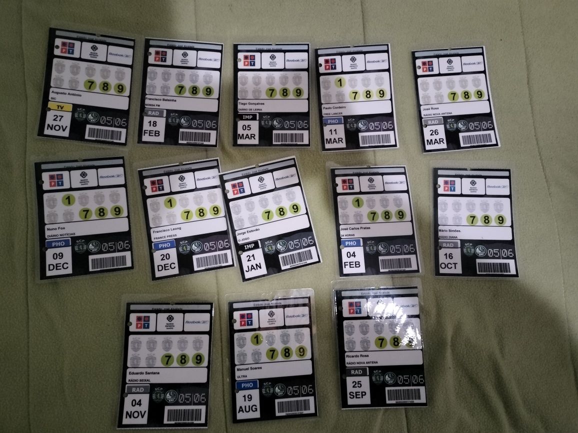 Várias Credenciais SCP, UEFA e FPF