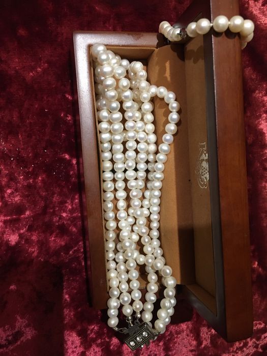 Винтажный очень красивый набор бусы и браслет натуральный жемчуг