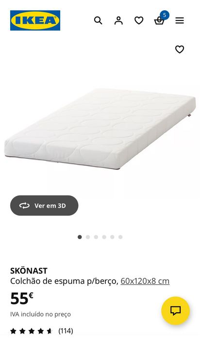 Colchão para berço 60x120 Novo