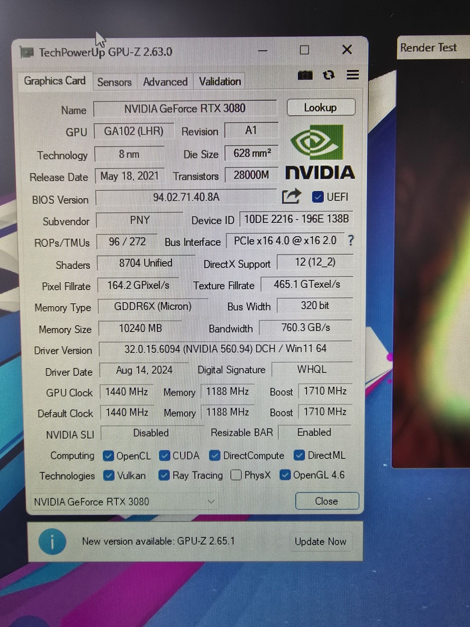 PNY Nvidia Geforece RTX 3080