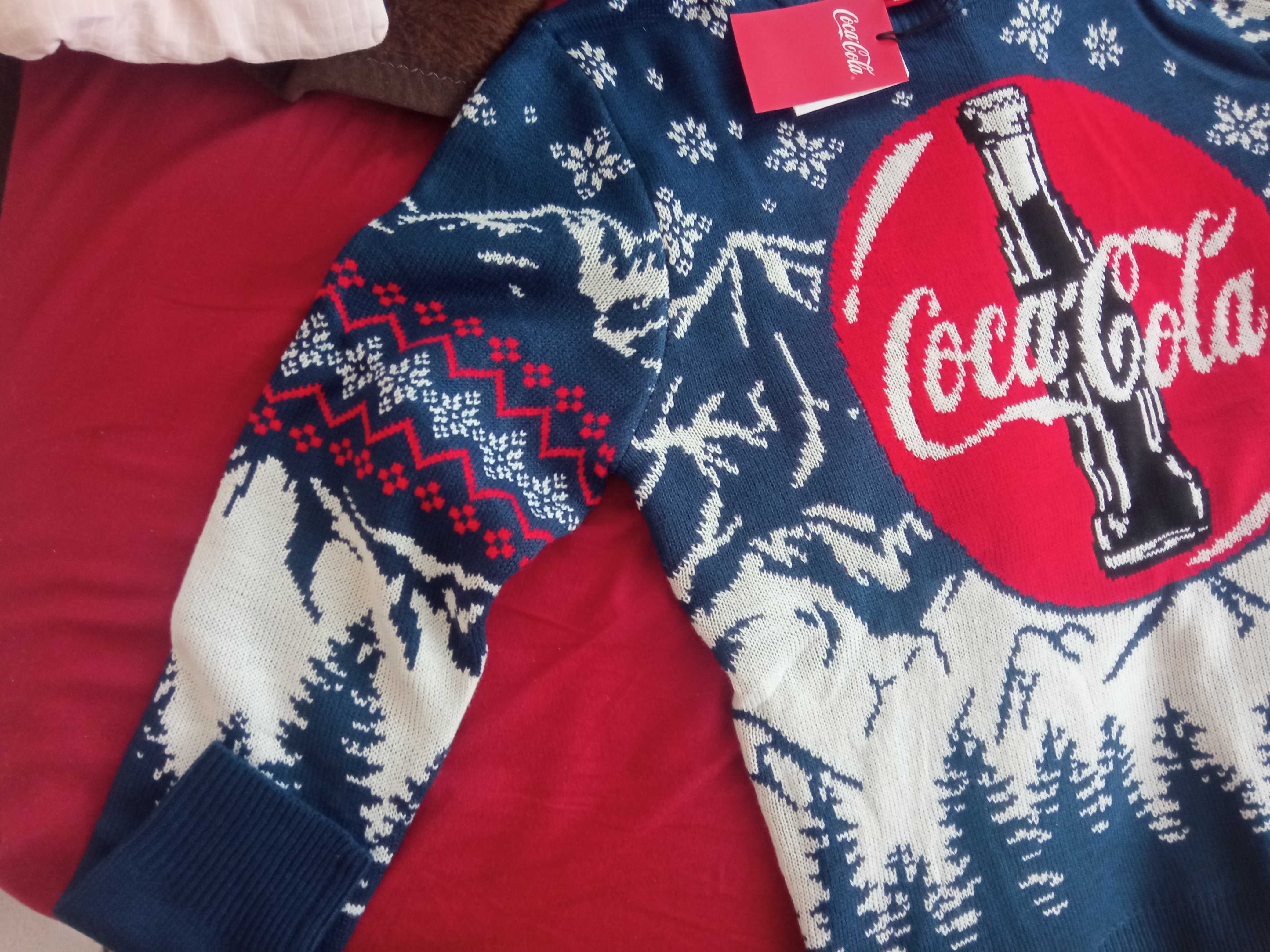 Coca Cola swetr męski M S MOTYW ŚWIĄTECZNY Pull&bear sweter NOWY